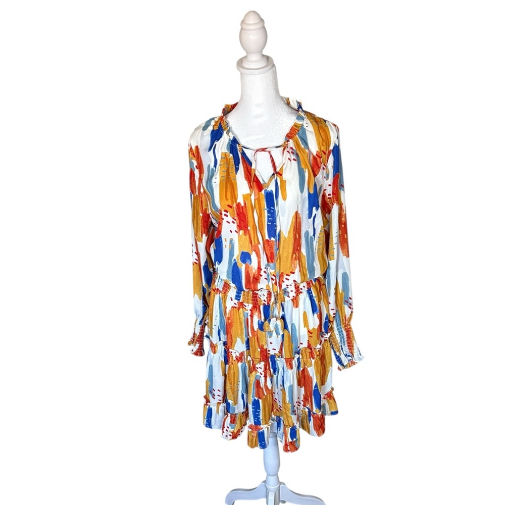 Colorful Abstract Long Sleeve Dress